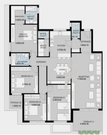 شقة-4-غرف-كمبوند-بلو-تري-التجمع-الخامس