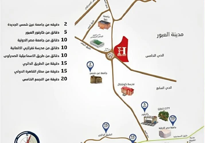 كمبوند هاي سيتي العبور موقع كمبوند هاي سيتي العبور