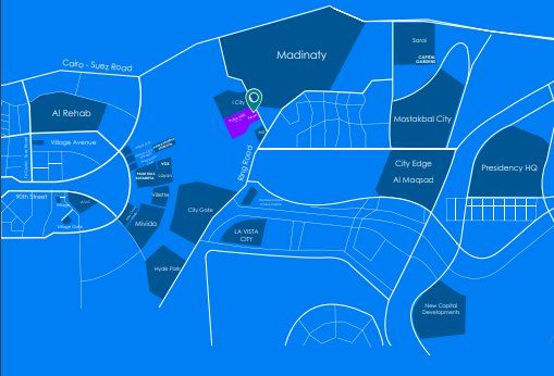 The location of Palmet New Cairo Mall