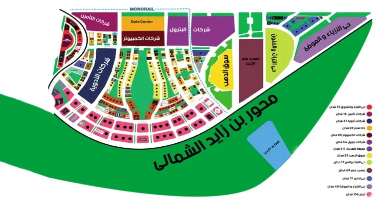 خريطة الداون تاون العاصمة الادارية الجديدة